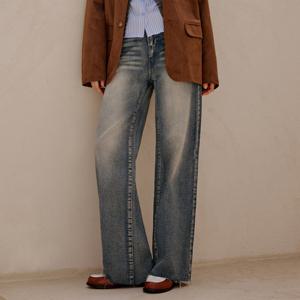 FOCUS   77까지 브러쉬 워싱 데님 와이드 팬츠 PBBF5S1PT7161