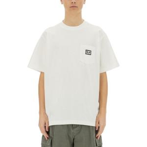 오베이 화이트 포켓 디테일 코튼 티셔츠 131080349 WHITE