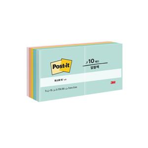 3M 포스트잇 654-10 비치사이드 카페 접착식메모지 점착메모지 포스트잇 다용도메모지 학생메모지 사무용메