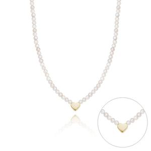 [미니골드] 하트 진주 비드목걸이 NNOM4002