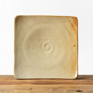 이천도자기 마루 정사각접시 대 24.5cm 그릇 식기 아올다접시 연갈색접시 사각접시 반찬기 반찬접기 사각볼