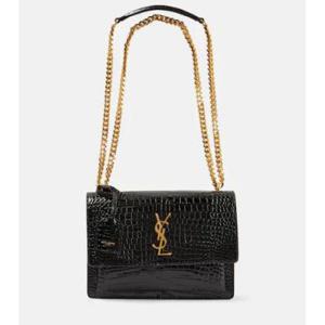 생로랑 Sunset 미디엄 크로코 이펙트 레더 숄더 백 P00863229