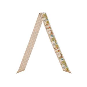 구찌 프린트 실크 트윌 넥 보우 아이보리 멀티컬러 777352-3G001-9300