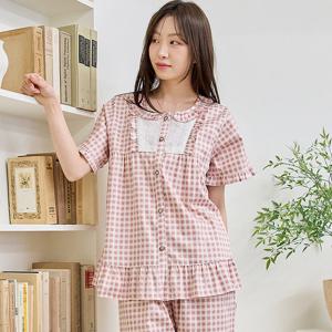 바풀 CA5V13716 여성잠옷 순면 파자마 여름 반팔 잠옷 상하 2