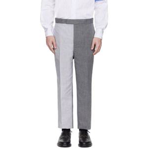 26 SS 톰브라운 남성 그레이 유니버시티 스트라이프 리넨 코튼 슬랙스 252381M191002