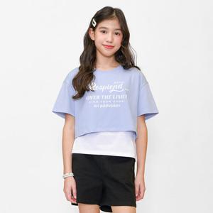 [오션스카이] 여아 크롭 레이어드 반팔 티셔츠-EBJG5892D0D