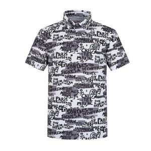 [까스텔바작]남성 레터링 패턴 카라 티셔츠 BGEMTS217GY_CC