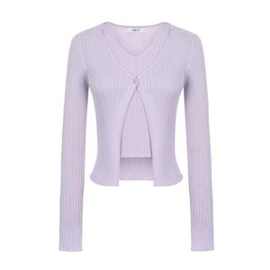 [에이비에프지]가디건 레이어드 스타일 골지 긴팔 니트 APZ1ZW311C