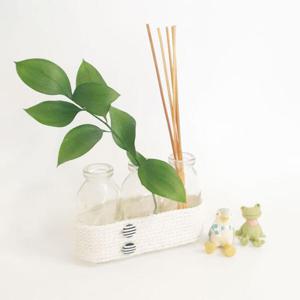 아트박스/컨츄리아이템 화이트 스트링 트리플 유리 화병 Small