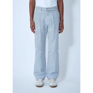 노아 시어서커 벨티드 싱글 플리츠 팬츠 P124SS25BWT