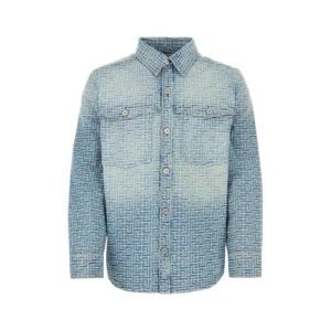 Balmain 모노그램 자카드 버튼 셔츠 BH1HC088DD27 6FF TP944826536