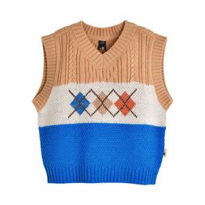 [모이몰른]유아 아가일엠엠니트 조끼 M234VEG07P