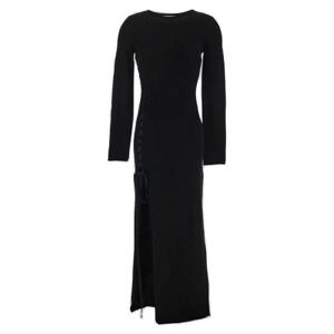 Saint Laurent 레이스업 롱 슬리브 드레스 756838Y76FL 1000 TP945366790