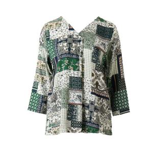 와코루 고급스러운 페이즐리나염 수입레이온 여성 이지웨어 상의(WPA373WS)