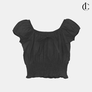 엘케이트 여성 허리밴딩 반팔 블라우스 핀턱 오프숄더 크롭 여름블라우스 LCHT080