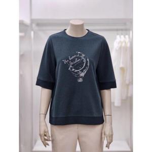 프렐린 세이브존02 쉬폰 배색 5부 티셔츠 RTP253S30