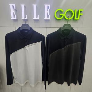 [엘르골프]남성  간절기  프린트 배색 폴로 티셔츠6K55252_DJ