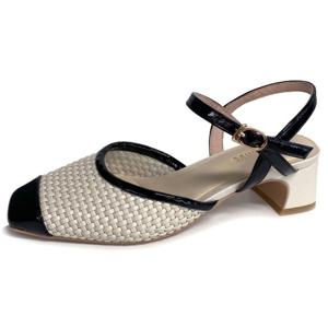 [에스콰이아(여성화)]여성화 시원한 계절감의 엮음메쉬 4cm 세미 블럭굽 펌프스 EQEMST700