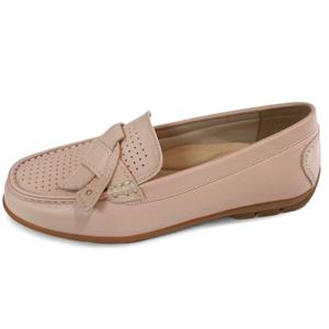 [에스콰이아(여성화)]여성화 부드러운 염소가죽 가죽펀칭 리본포인트의 드라이빙 로퍼 EQEMST688