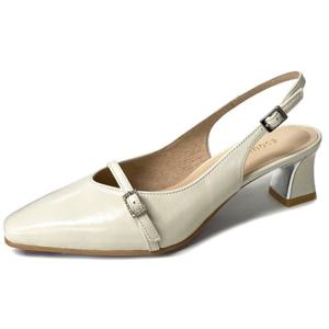 [에스콰이아(여성화)]여성화 은은한 광택과 링클 소가죽 5cm 세미블럭 장식굽 슬링백 EQEMST686