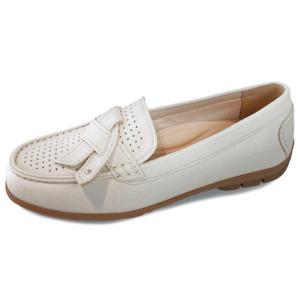 [에스콰이아(여성화)]여성화 부드러운 염소가죽 가죽펀칭 리본포인트의 드라이빙 로퍼 EQEMST687