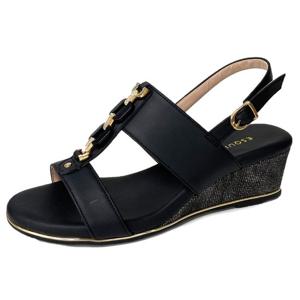 [에스콰이아(여성화)]여성화 체인장식 4.5cm 통굽 웨지 샌들 EQEMSD934