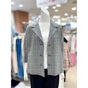 [트리아나]체크 린넨 싱글 재킷 TJ2GB13_CBE