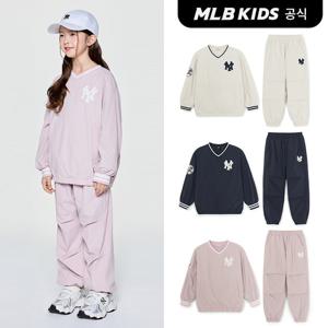 [MLB 키즈] (공식) 스트릿 베이직 쿠퍼스 로고 우븐 맨투맨세트 (3color)