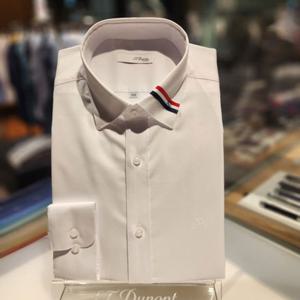 듀퐁셔츠 SE5FM21LS309SWH 컴포터블 카라 삼색D로고 포인트 스트레치 슬림 핏 셔츠