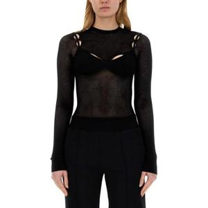 오프화이트 긴팔 티셔츠 OWHT020 S24KNI0011010 Black