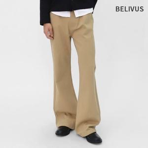 빌리버스 남성 플레어 팬츠 베이지 와이드 팬츠 부츠컷 면 세미 베기핏 나팔바지 BWYP005