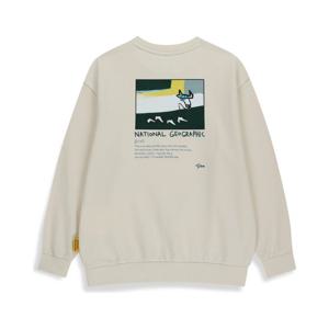 [내셔널지오그래픽키즈][전이수 콜라보] K254USW960 그래픽 맨투맨 CREAM