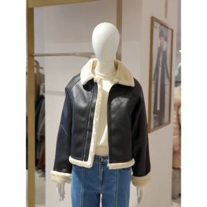 [에꼴드파리]MARIO인조 가죽 무스탕 재킷 M82RB3ZLJDM82Z