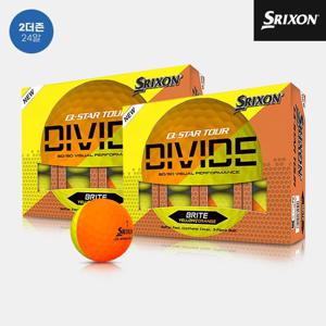 [2더즌 24알]던롭코리아 정품 스릭슨 Q-STAR 투어 5 디바이드 골프볼[남여공용][옐로우오렌지][3피스]