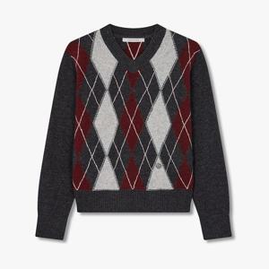 보브  (7155450014) 아가일 패턴 브이넥 니트 풀오버