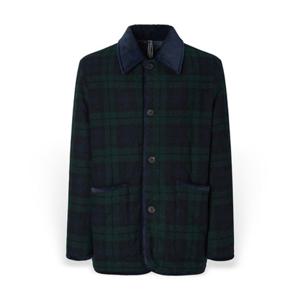 [헤지스] 남성 체크 퀼팅 하프코트 HZCO5D464E2