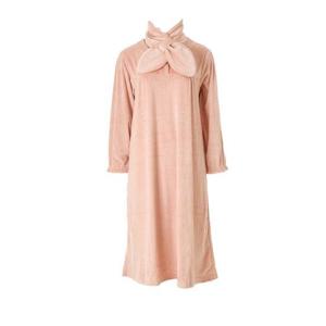 비너스  여성 극세사 자가드 솔리드 원피스 잠옷(VGN4585)