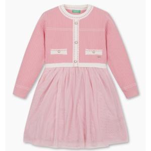 [베네통키즈]25FW-자가드 샤 니트 원피스/QAOP21561