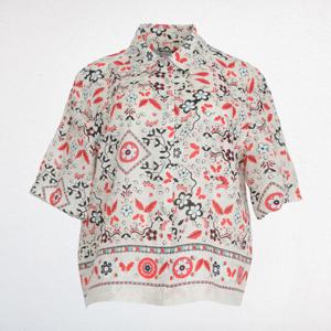 [비꼴리끄(여성)]린넨 프린트 셔츠 블라우스 B252WB1100