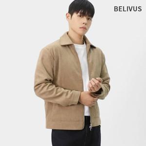 빌리버스 남성 간절기 베이직 블루종 스웨이드 자켓 카라넥 방수 아우터 BRAT119