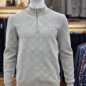 [피에르가르뎅]겨울신상 셔닐 사각조직 반집업 스웨터PPKR490382