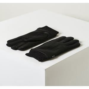 [헤지스] [25FW]블랙 소재배색 염소가죽 장갑 HJGV5F111BK