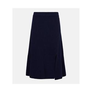 몽클레어 리브 니트 울 캐시미어 미디 스커트 P01068061