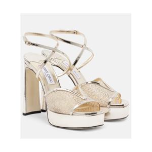 지미추 Karli 125 메쉬 레더 플랫폼 샌들 P01105511