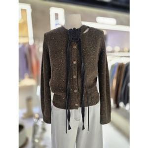 [ZOOC] 글리터 플라워 포인트 니트 가디건 (Z254KSL710)