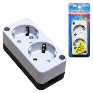 코텍 접지노출 2구콘센트 K748 돼지코 멀티텝 플러그 콘센트박스 전기스위치 전지콘센트 스위치박스 전등스위치 방수콘센트 2구콘센트 노출형콘센트