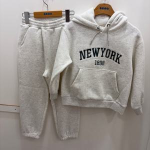 [에스핏]레터링 후드세트 상하복 - 멜란지오트밀 (SJZ710MKTR09)