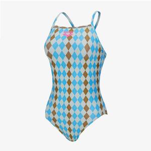 아레나]니팅 아가일 원피스 크로스 스트랩백A5FL1LO11BEG-MN