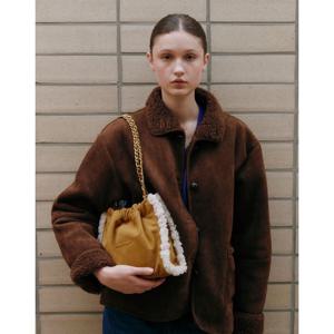 JABA6E153W2 [코코체인] 스웨이드 가죽 체인숄더 S 브라운