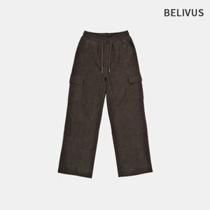 빌리버스 남자 겨울 데일리 기모 코듀로이 골덴 카고 와이드 스트링 팬츠 BHTP037